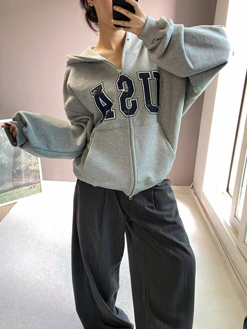 Short American Style Zip-Up Hood