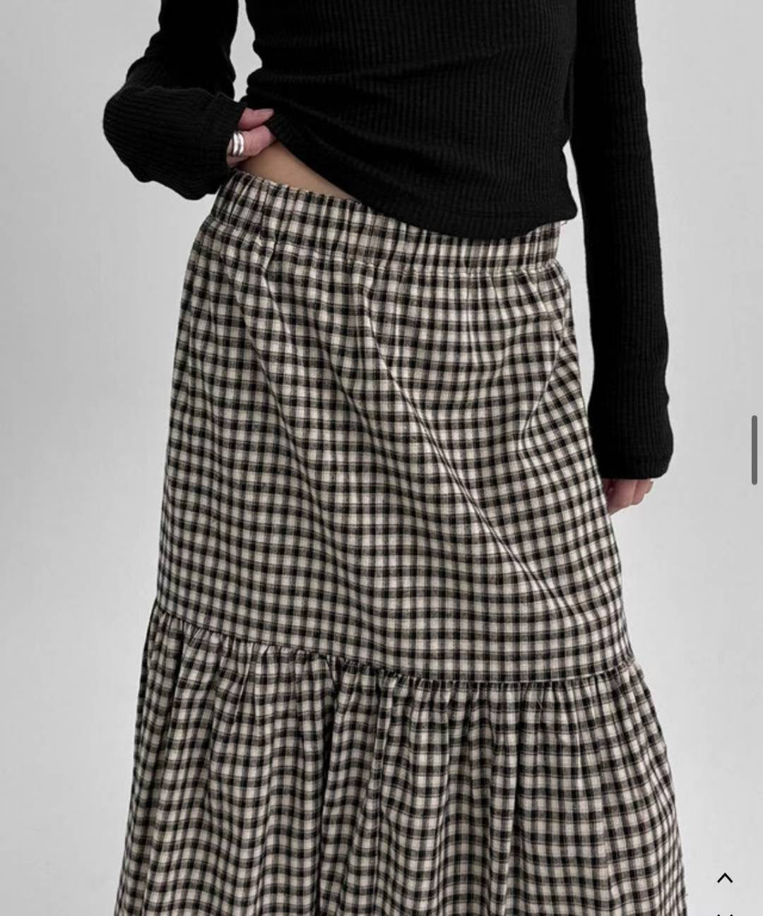 Plaid Ruffled Maxi Skirt
