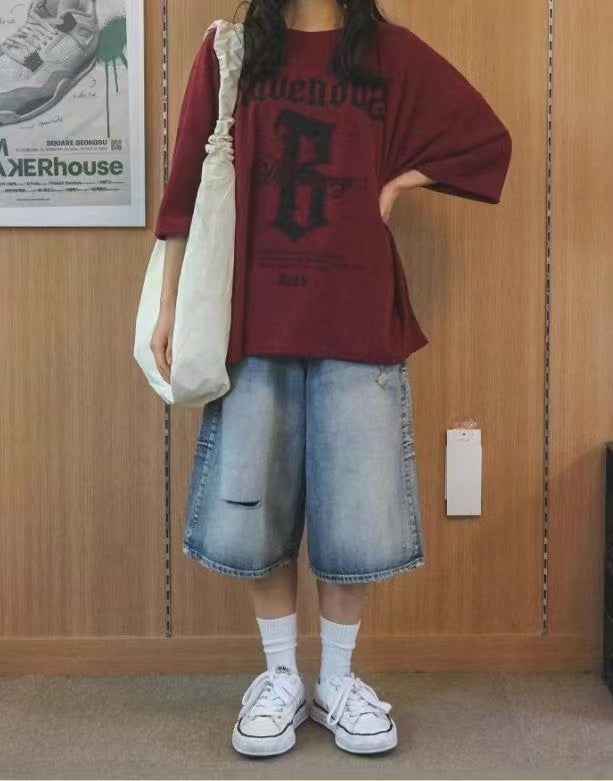 UNISEX 假兩袖立體字 TOP