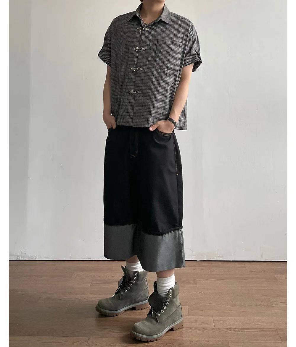 Check Metal Clasp Shirt