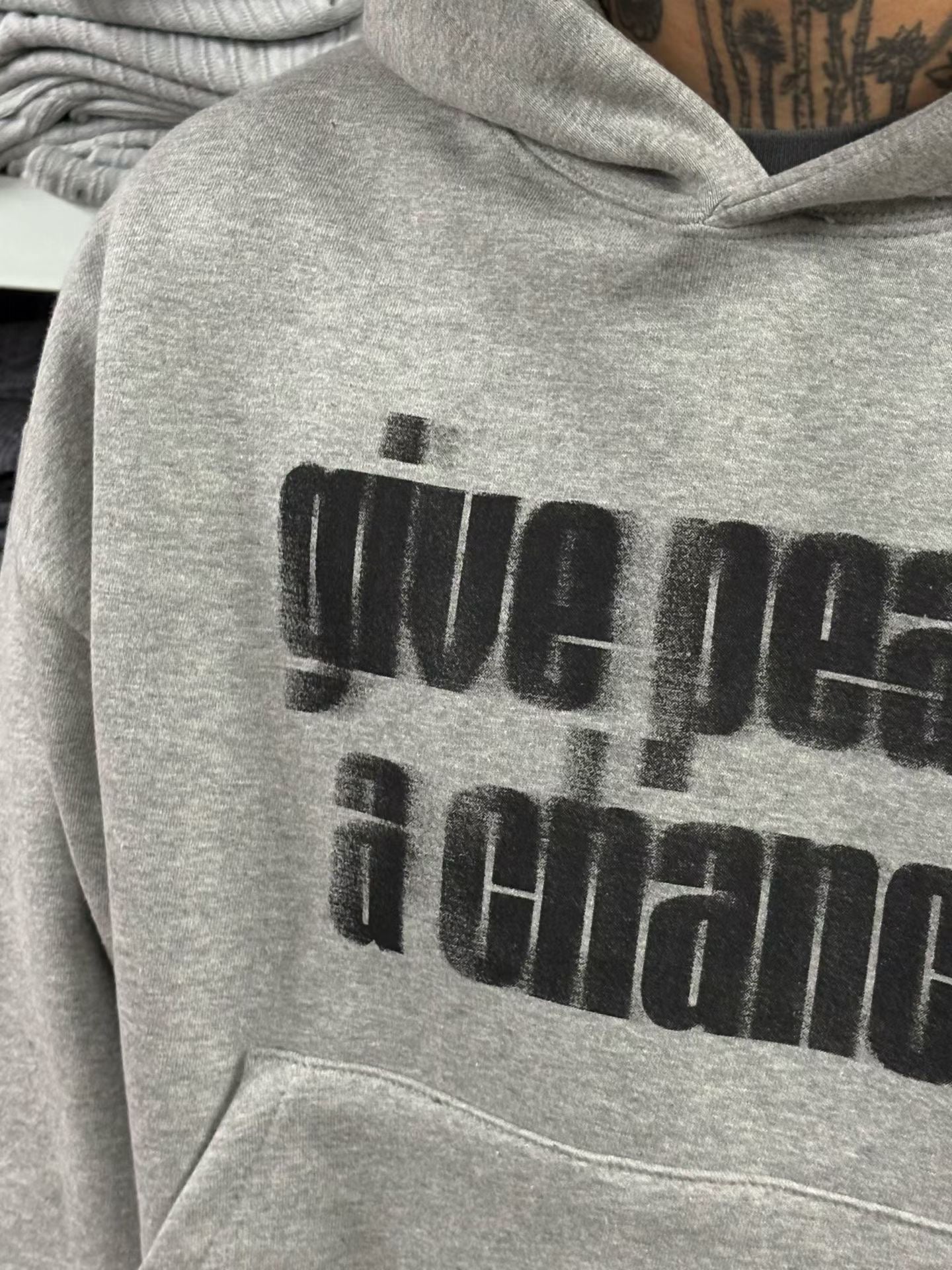 give peace a chance short hoodie