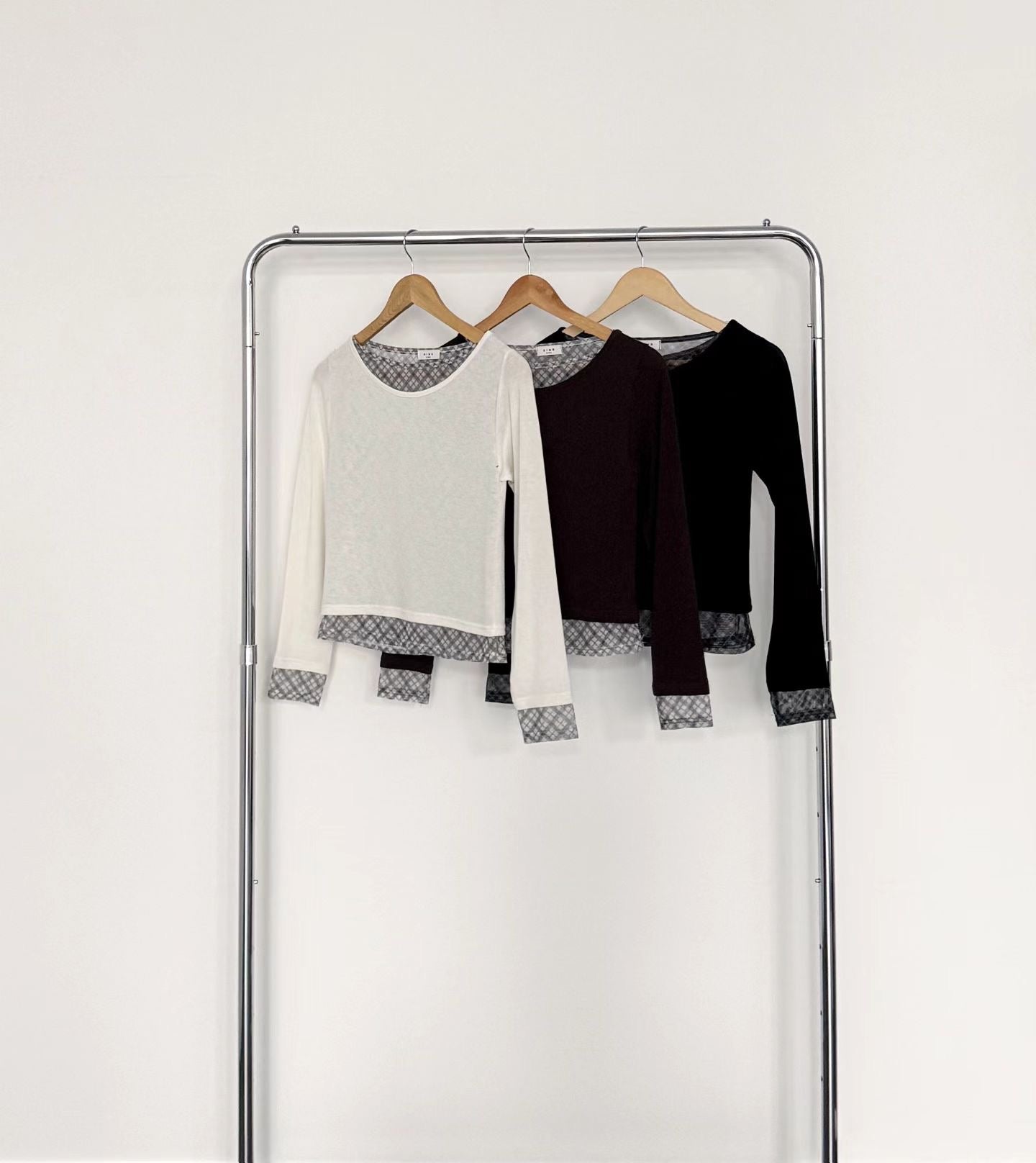 Plaid Two-Tier Long Sleeve Top
