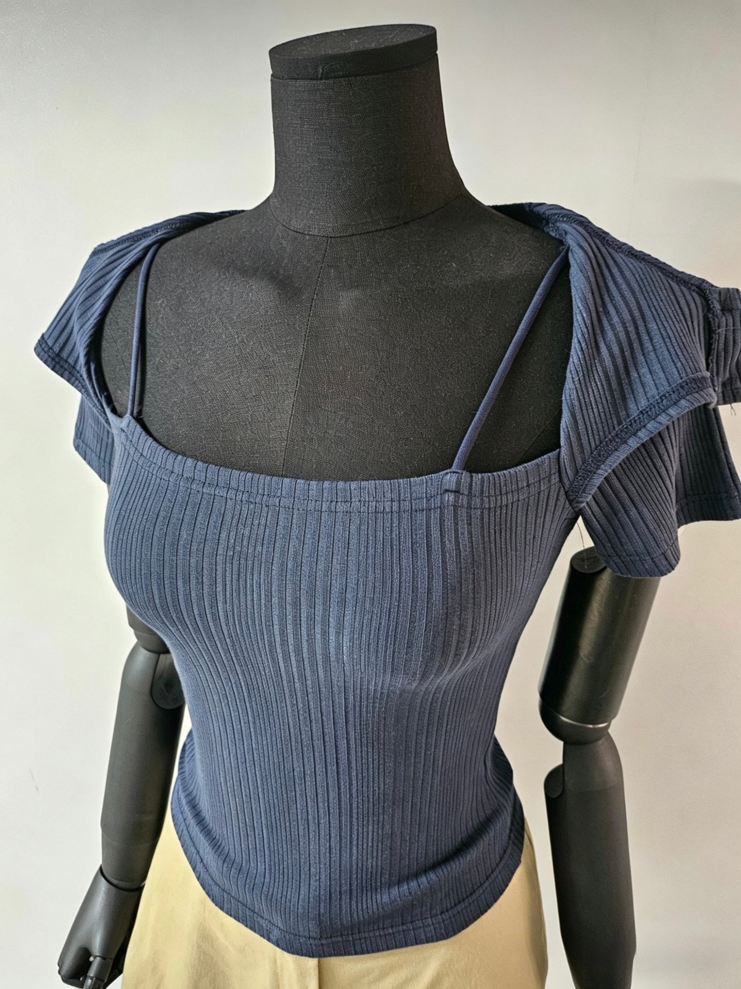 Chest Cut-out Ribbed Tee