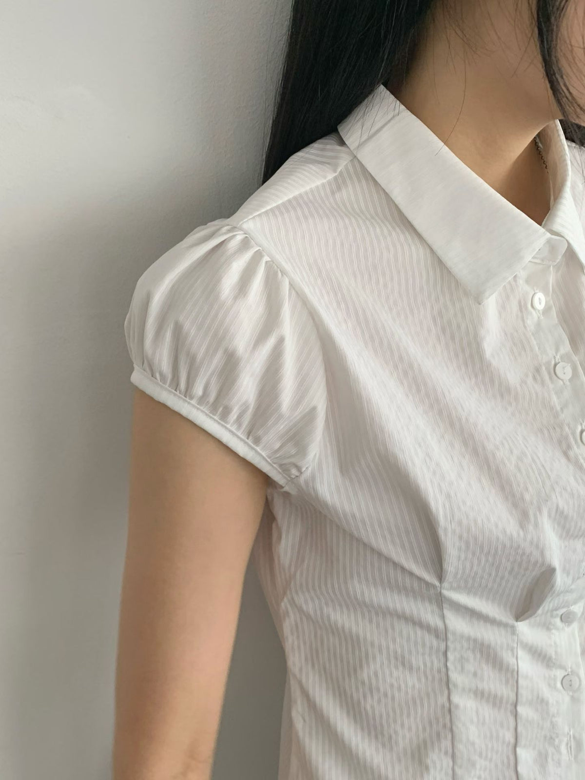 Ruched Puff Sleeve Blouse