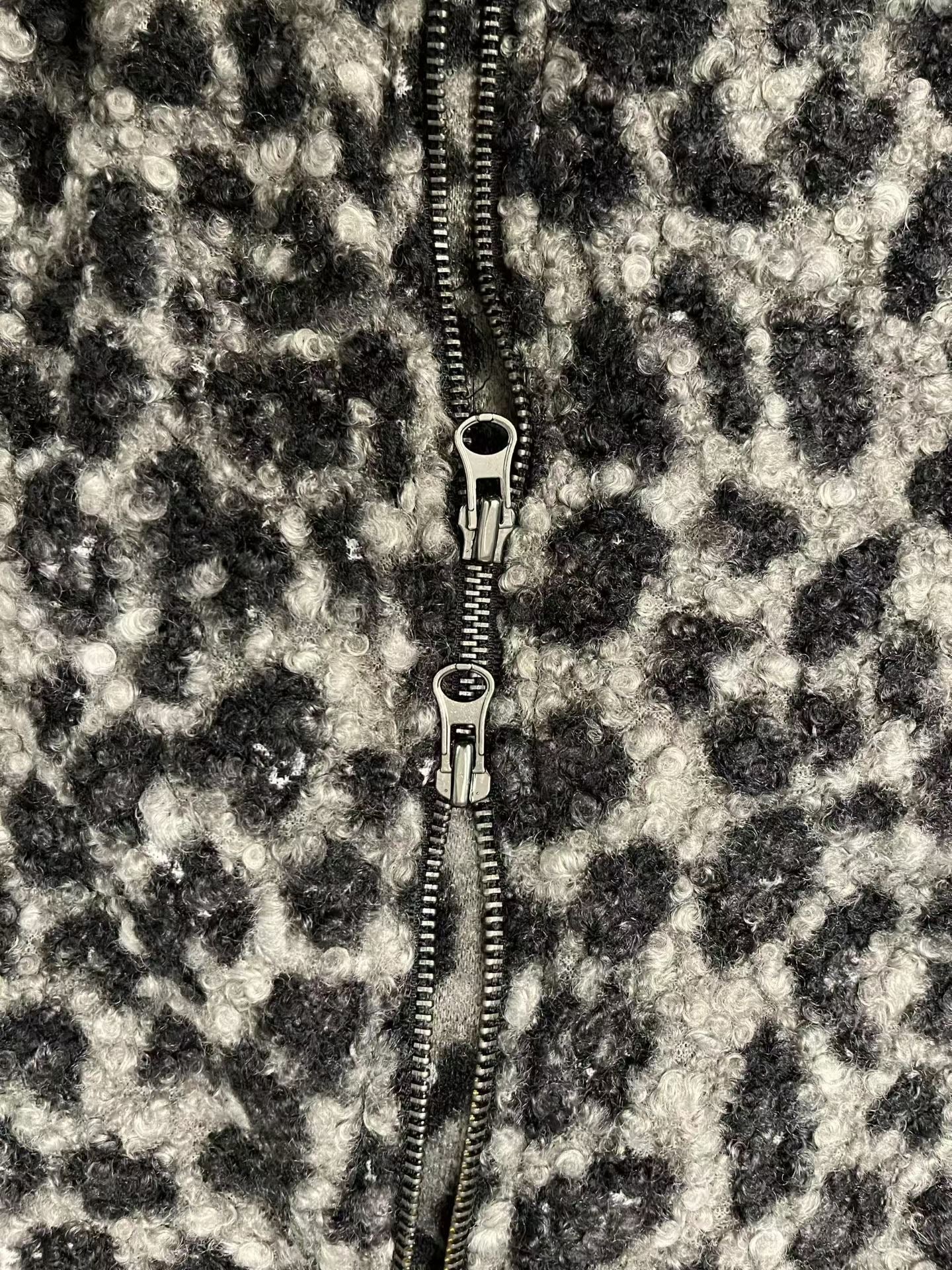 Leopard Print Fleece Zip Hoodie