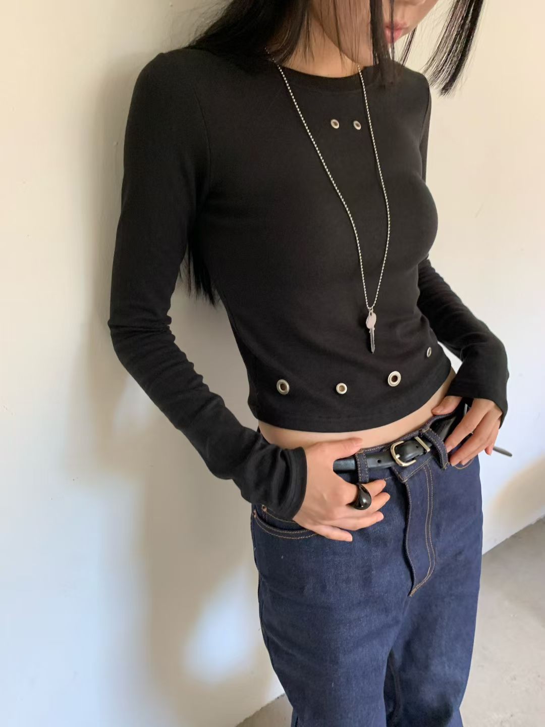 Cropped Button-Up Top