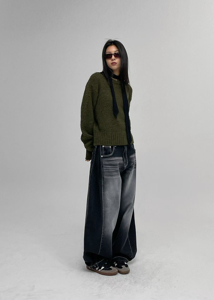 Buckle-Accented Jeans
