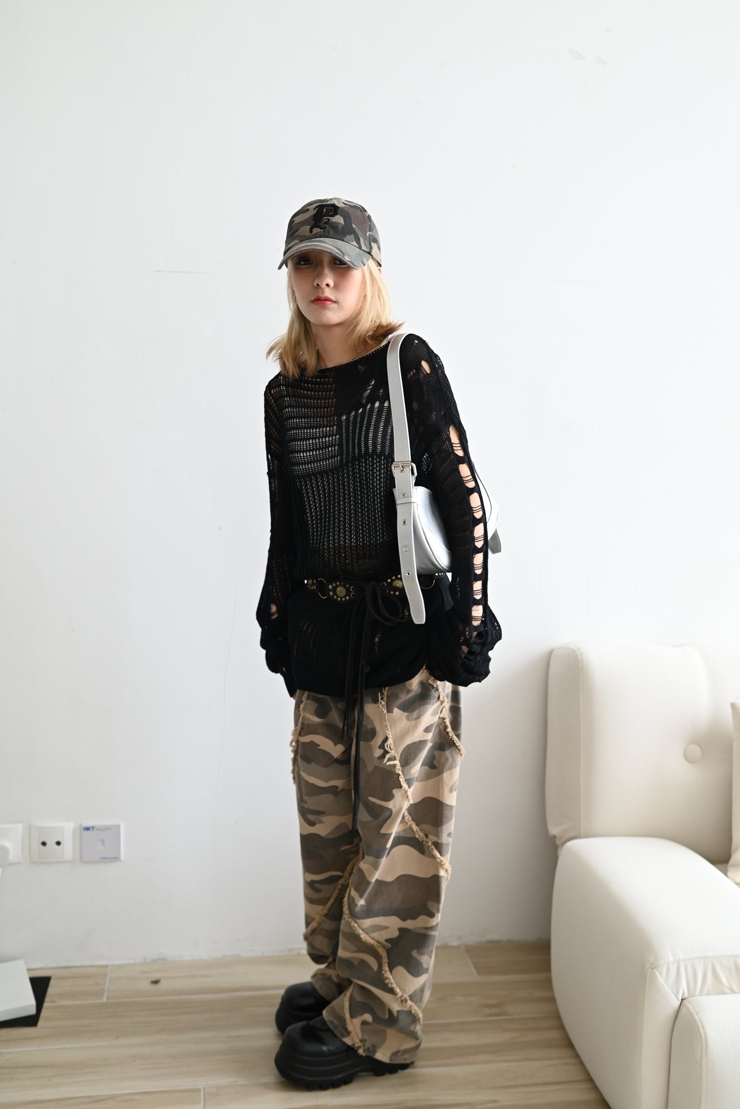 Hollow long sweater