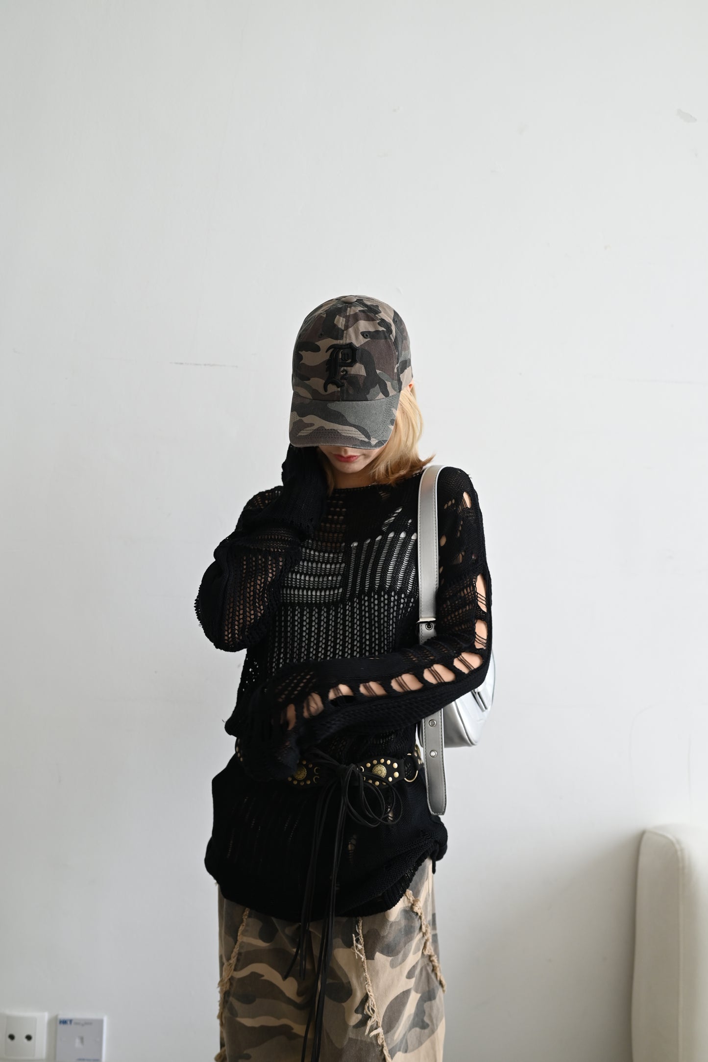 Hollow long sweater
