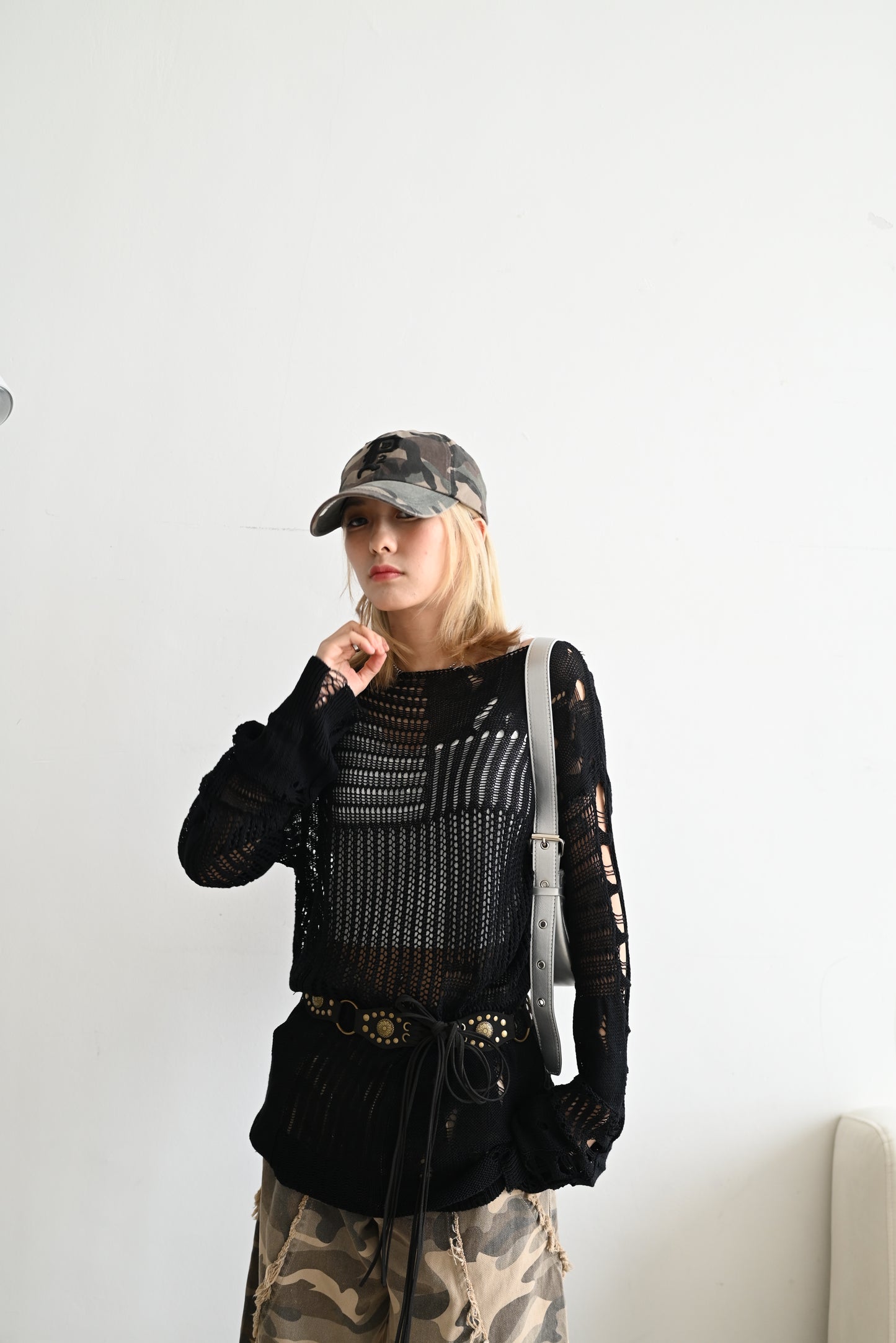 Hollow long sweater
