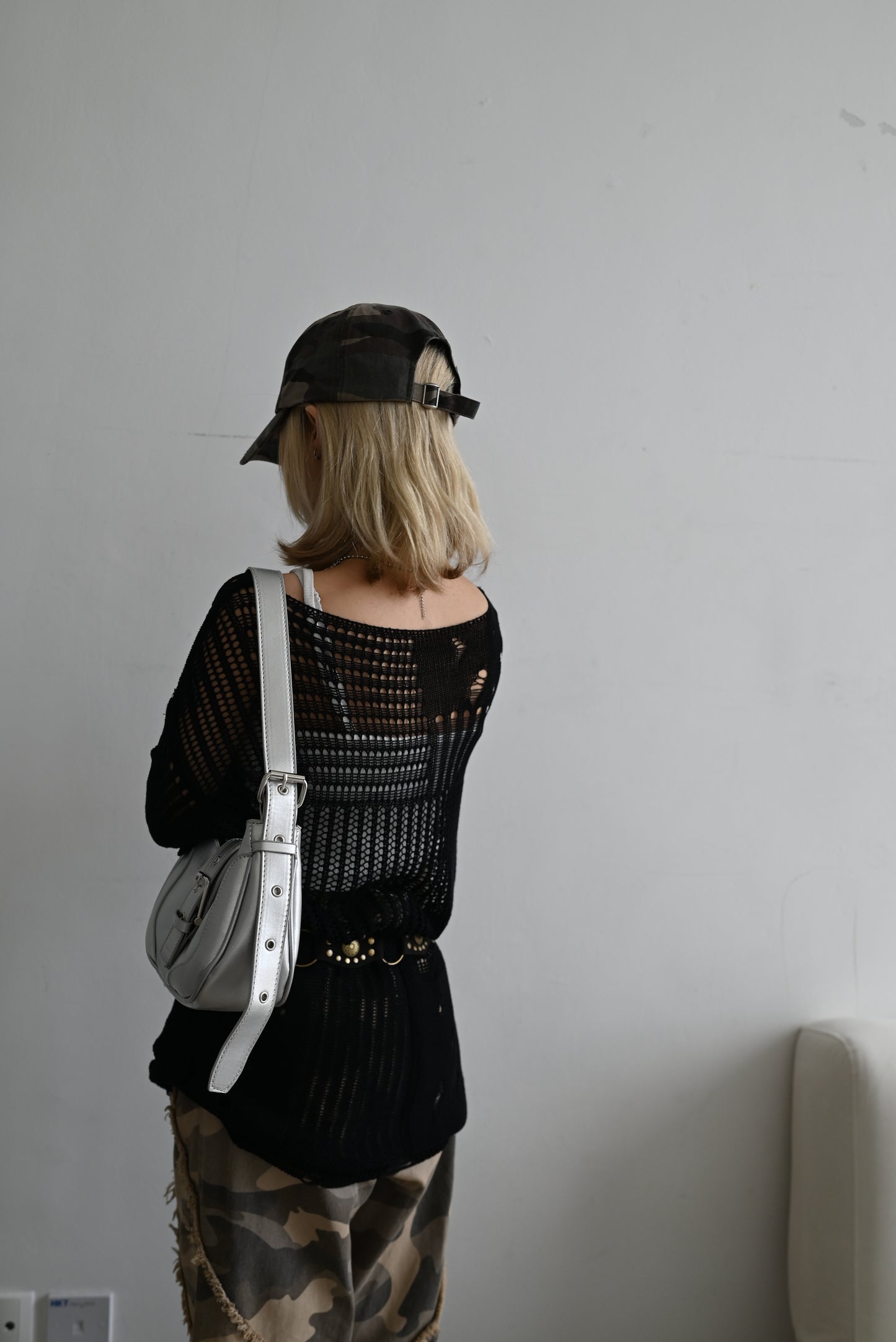 Hollow long sweater