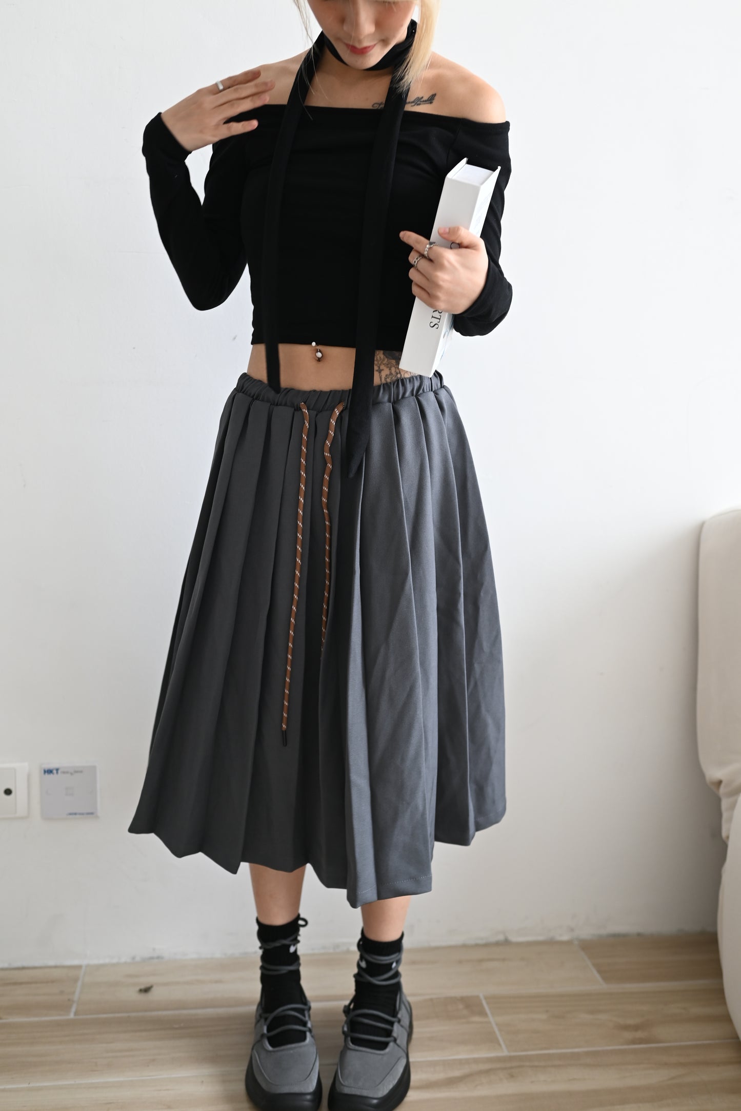 Suit pleated skirt