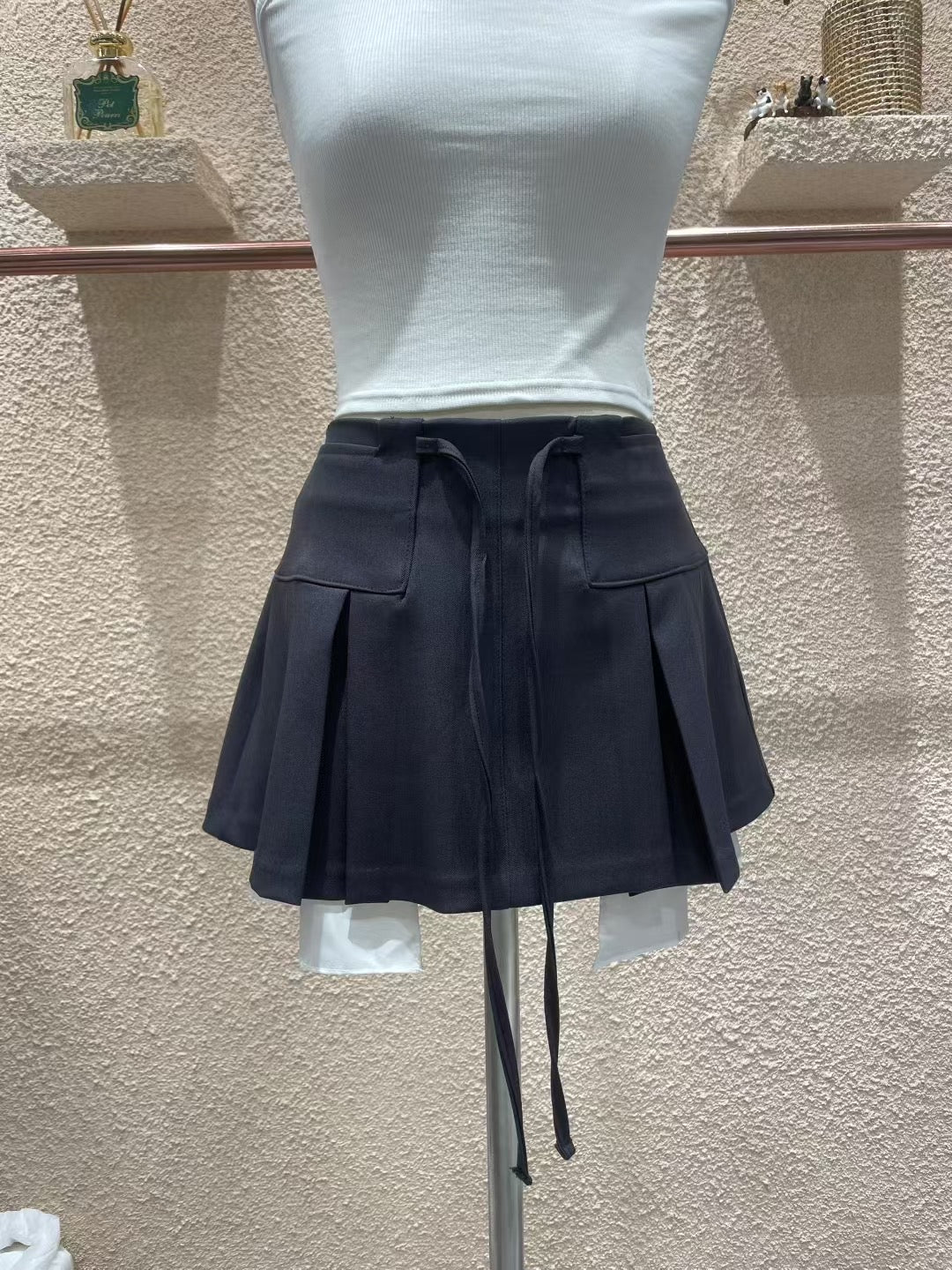 Pleated Pocket Skirt