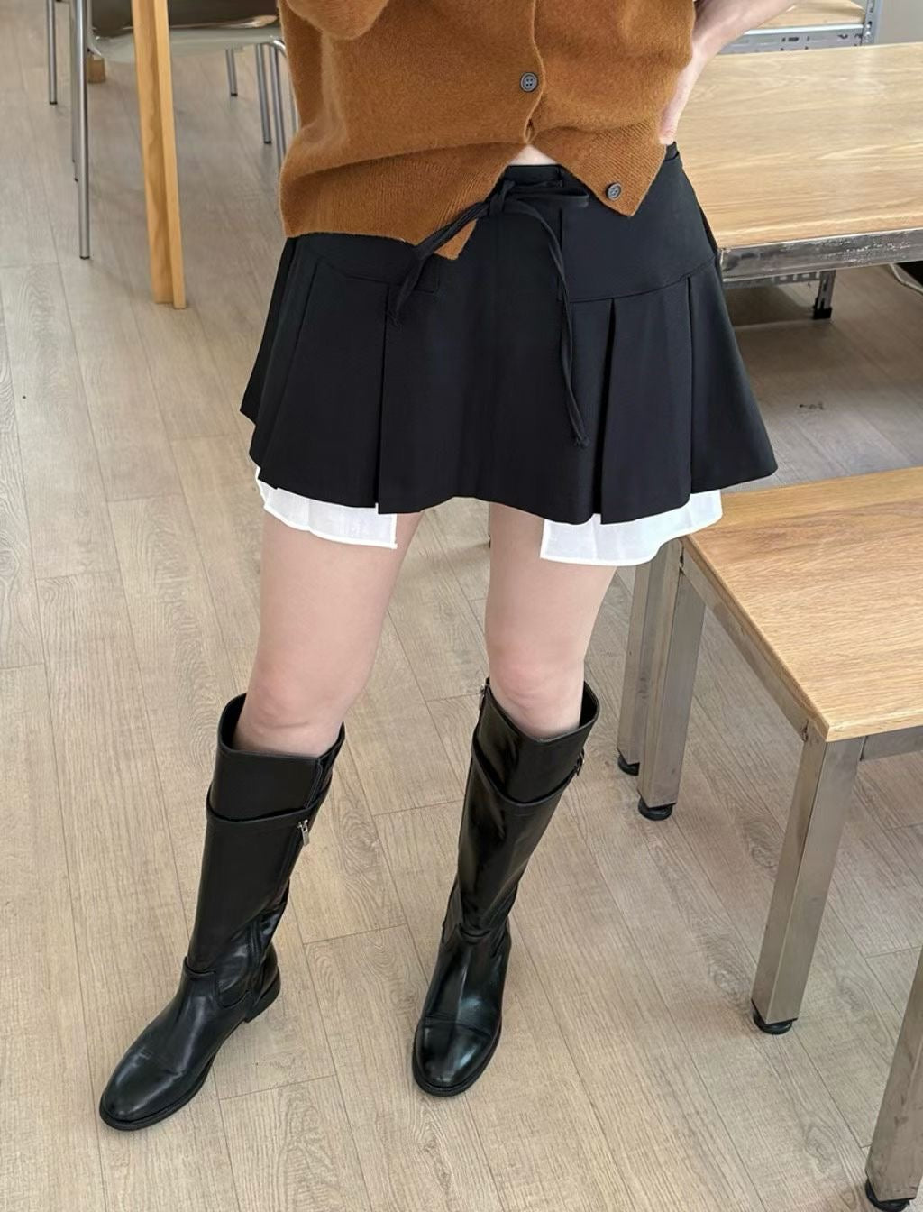 Pleated Pocket Skirt