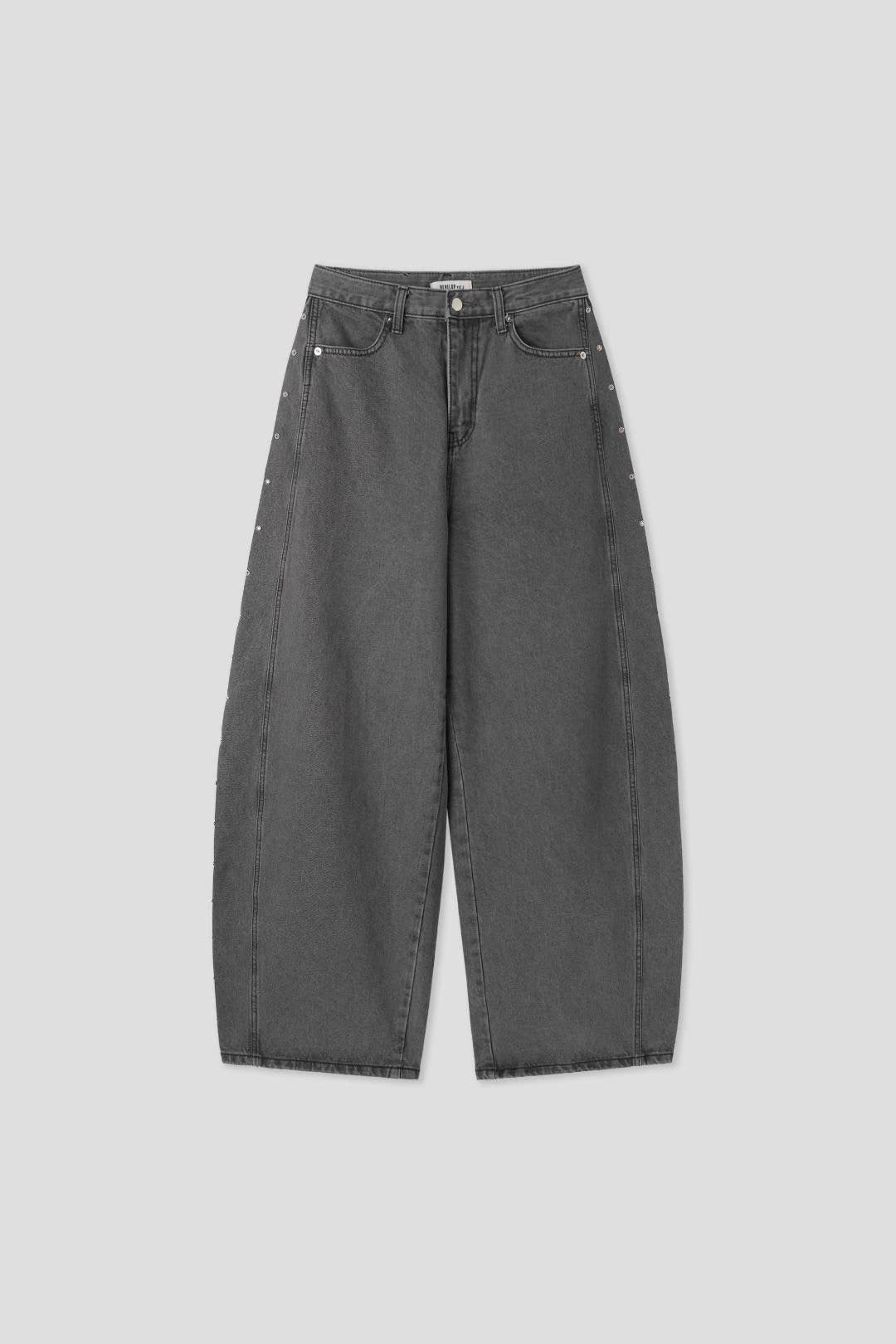 Grey Vintage Indian Button Jeans