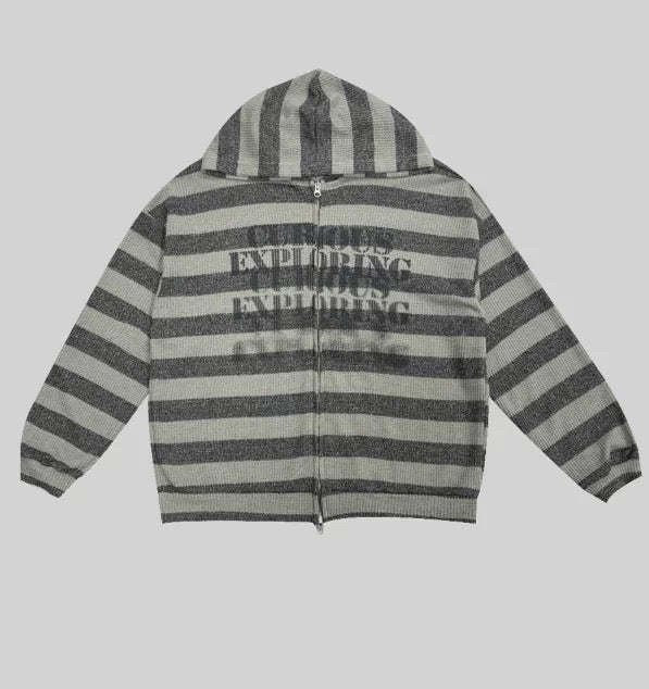 LightScript Unisex Hooded Knit Cardigan