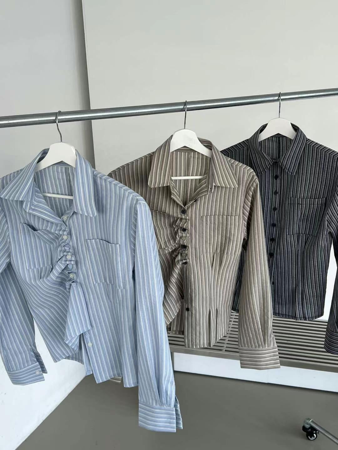 Striped Pleated Shirt