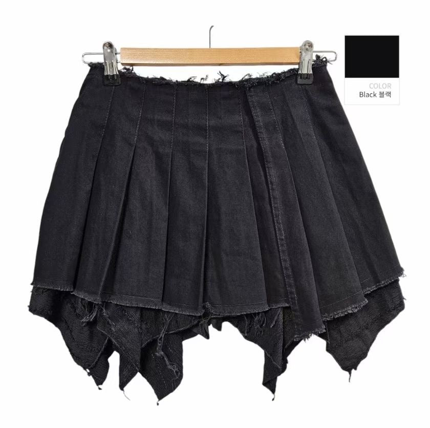 Layered Pleated Mini Skirt