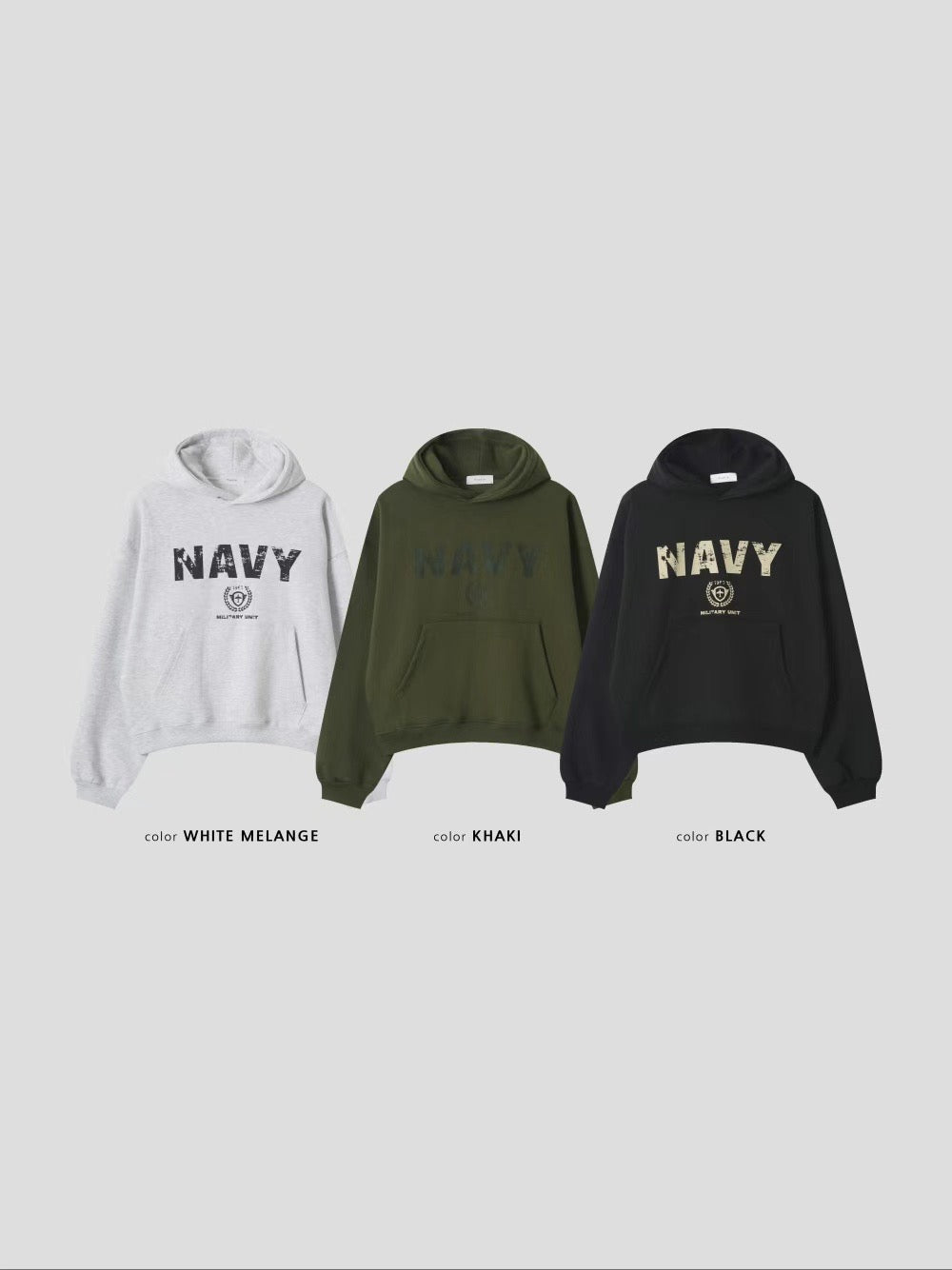 Navy Blue Cropped Hoodie
