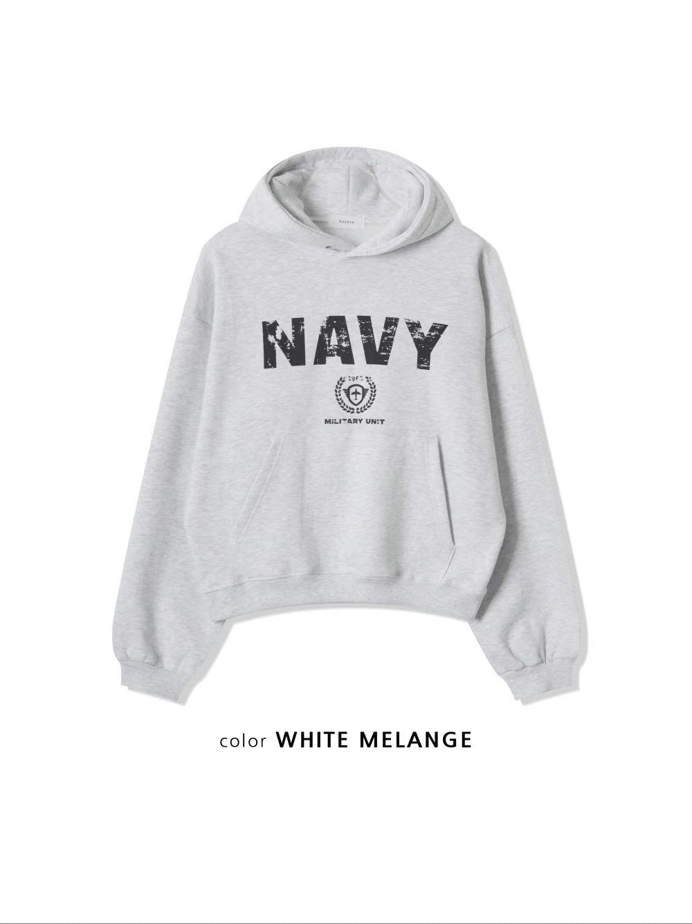 Navy Blue Cropped Hoodie
