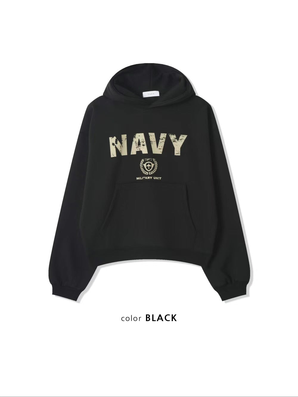 Navy Blue Cropped Hoodie