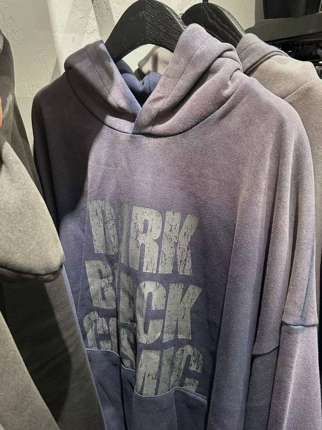 Dark Color Letter Print Hoodie