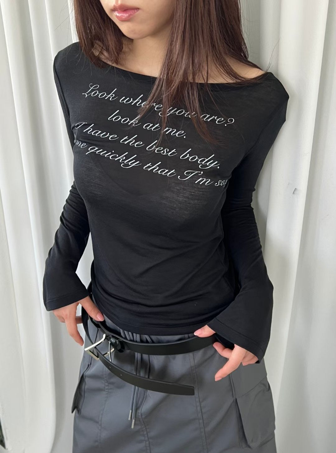 Sheer Text Top