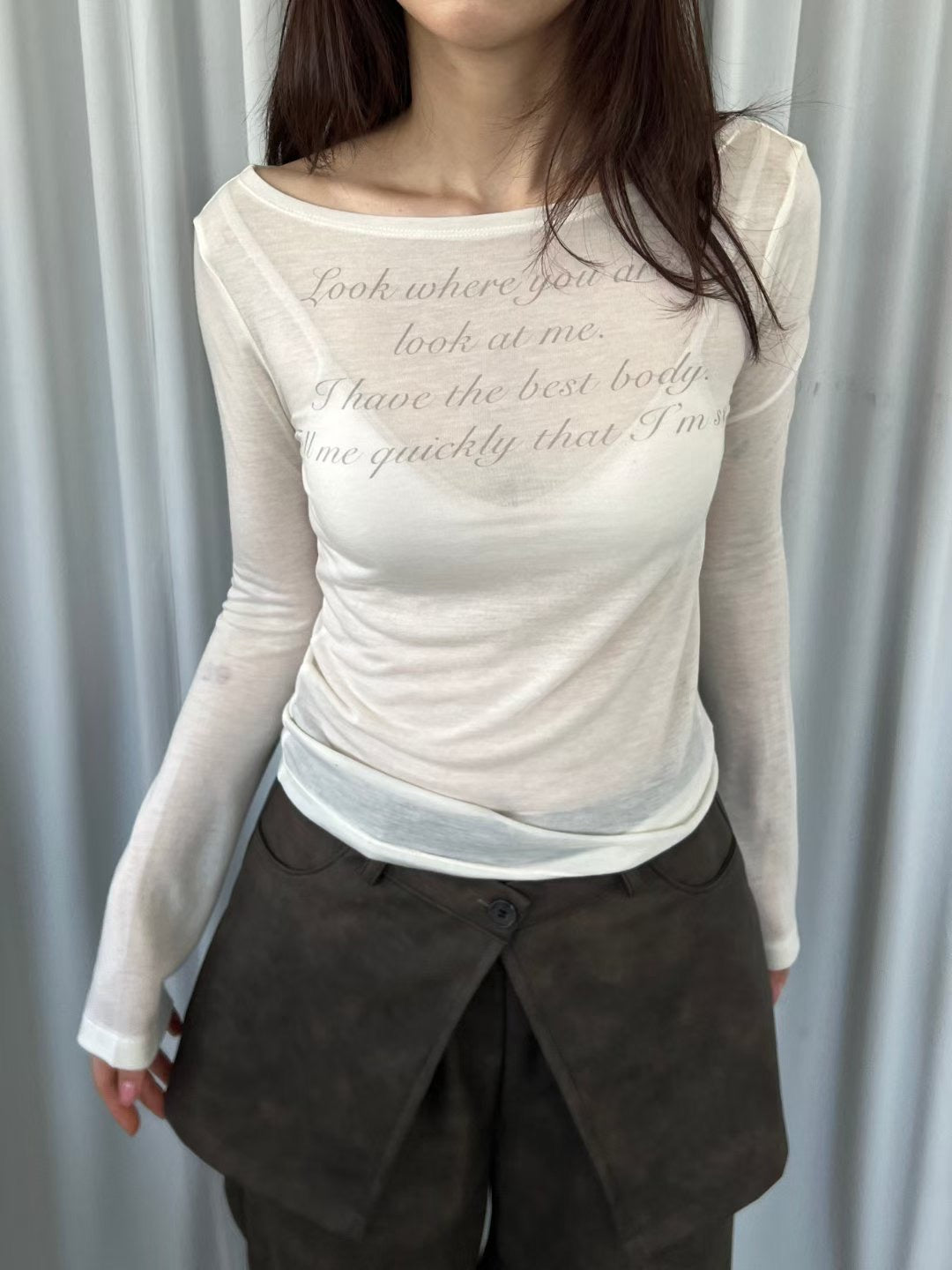 Sheer Text Top