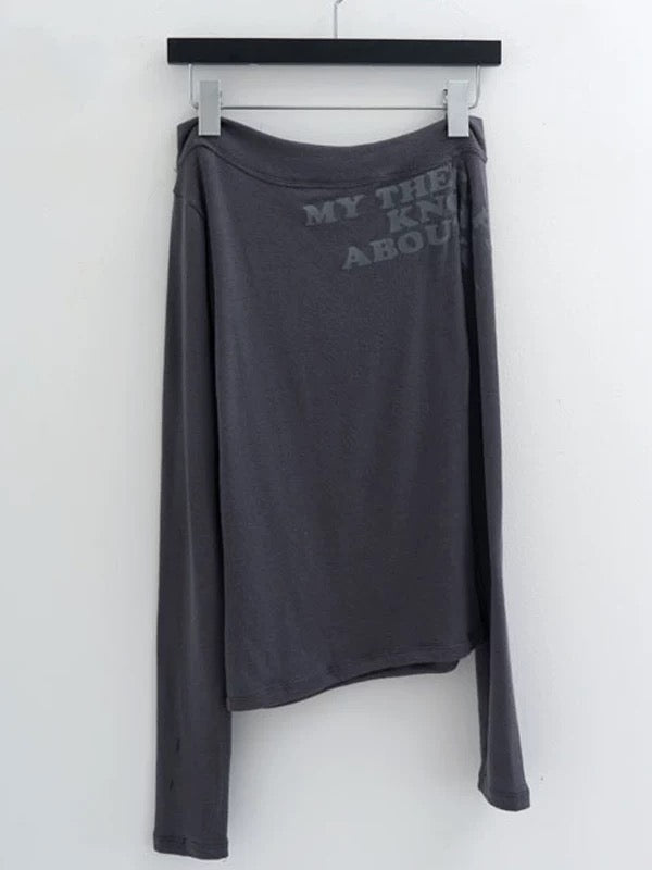 Translucent Letter Print Top