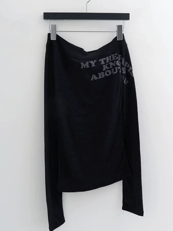 Translucent Letter Print Top