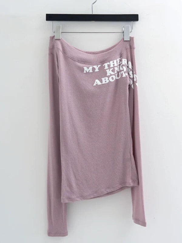 Translucent Letter Print Top