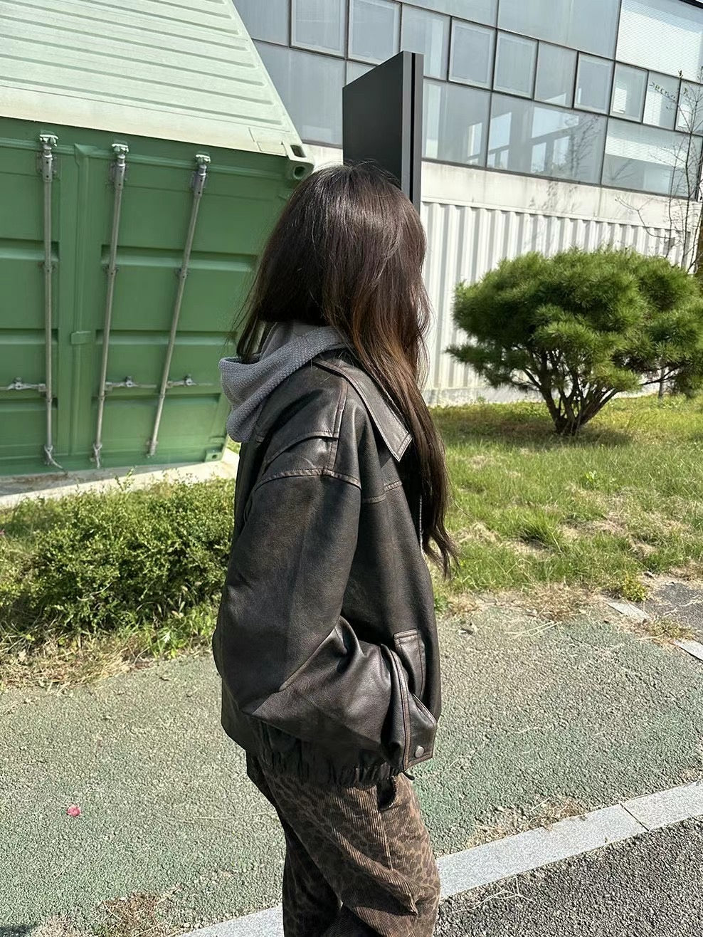 Unisex Distressed Leather Jacket