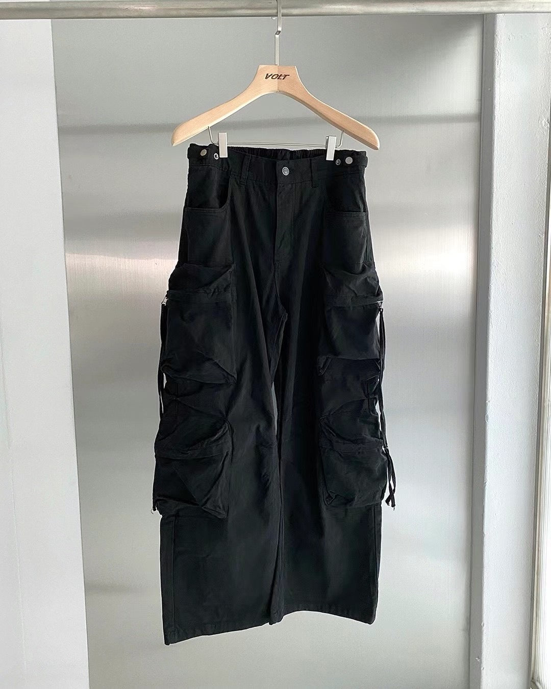 迷彩工裝多口袋復古寬腿褲Unisex