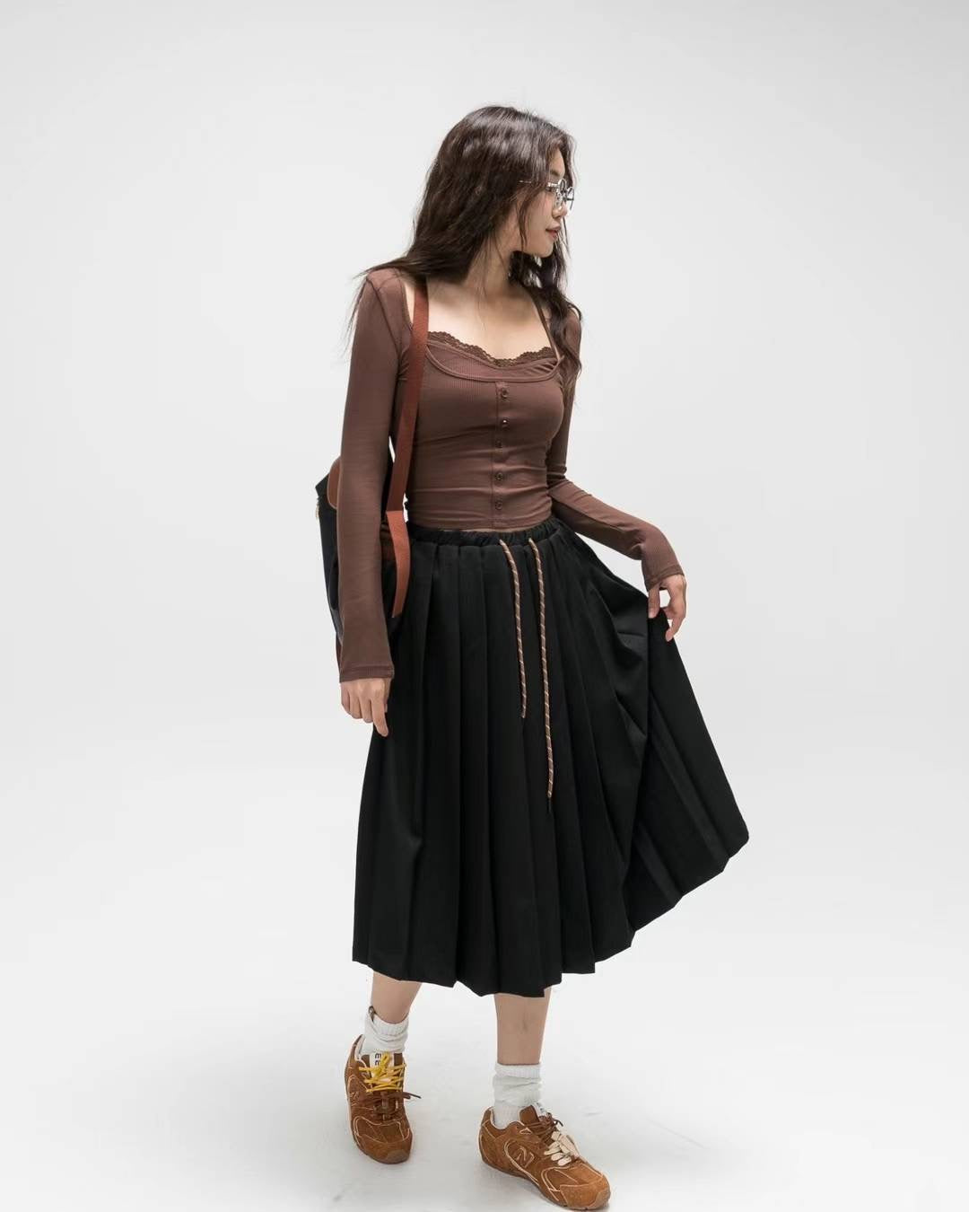 Suit pleated skirt