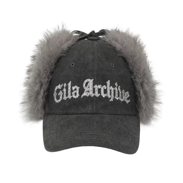(代購)FAUX FUR HOTFIX LOGO EARFLAP CAP