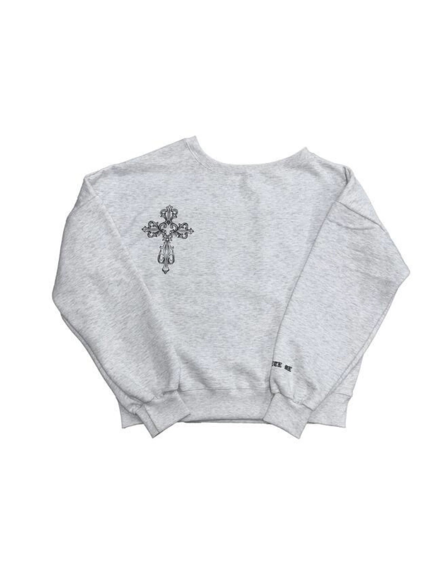 Retro Print Off-Shoulder Sweatshirt
