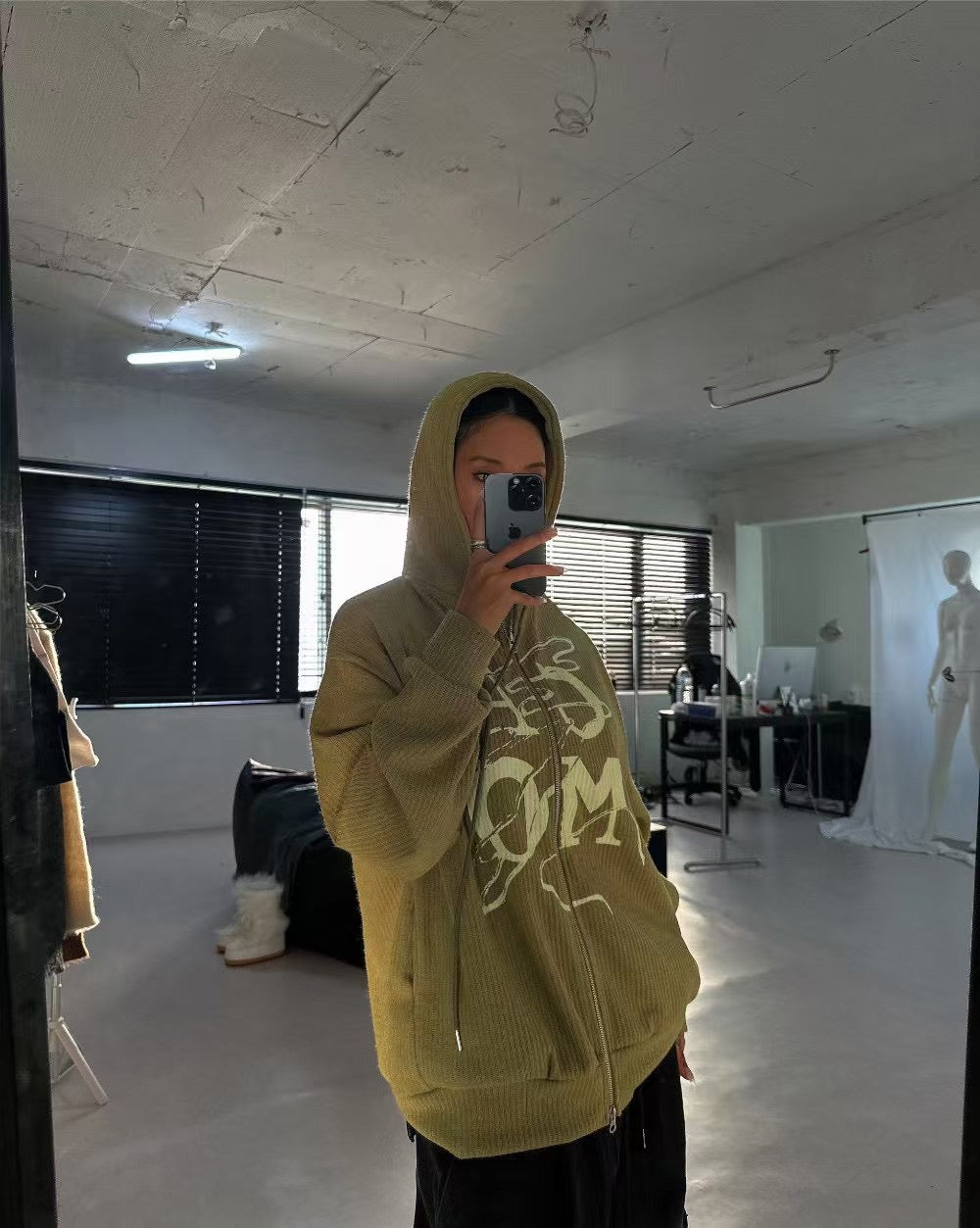 迷彩印花連帽外套unisex