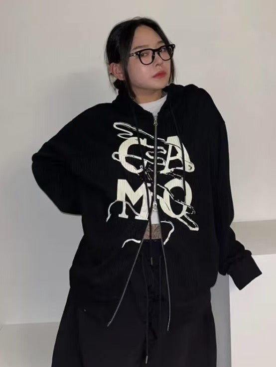迷彩印花連帽外套unisex