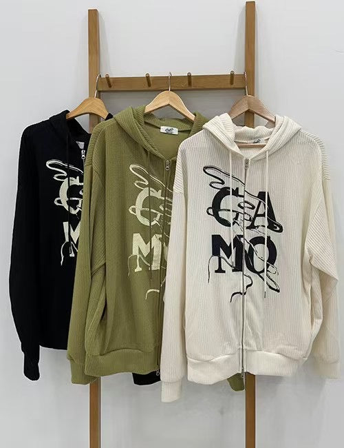 迷彩印花連帽外套unisex