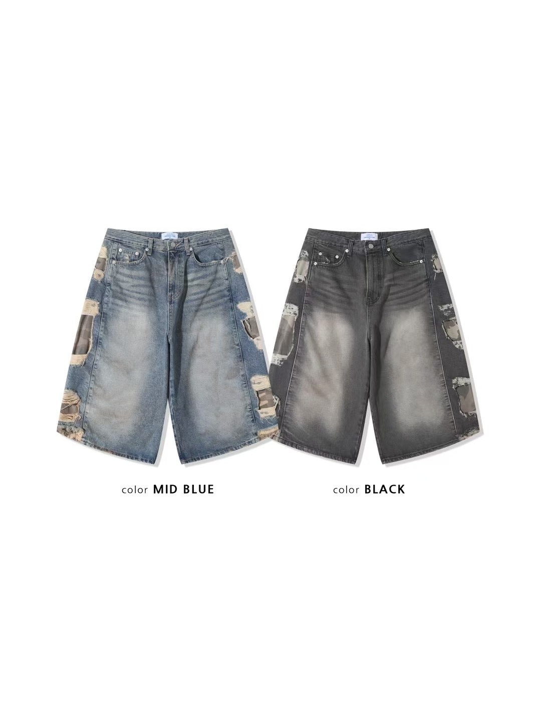 迷彩百慕達短牛仔褲online store only