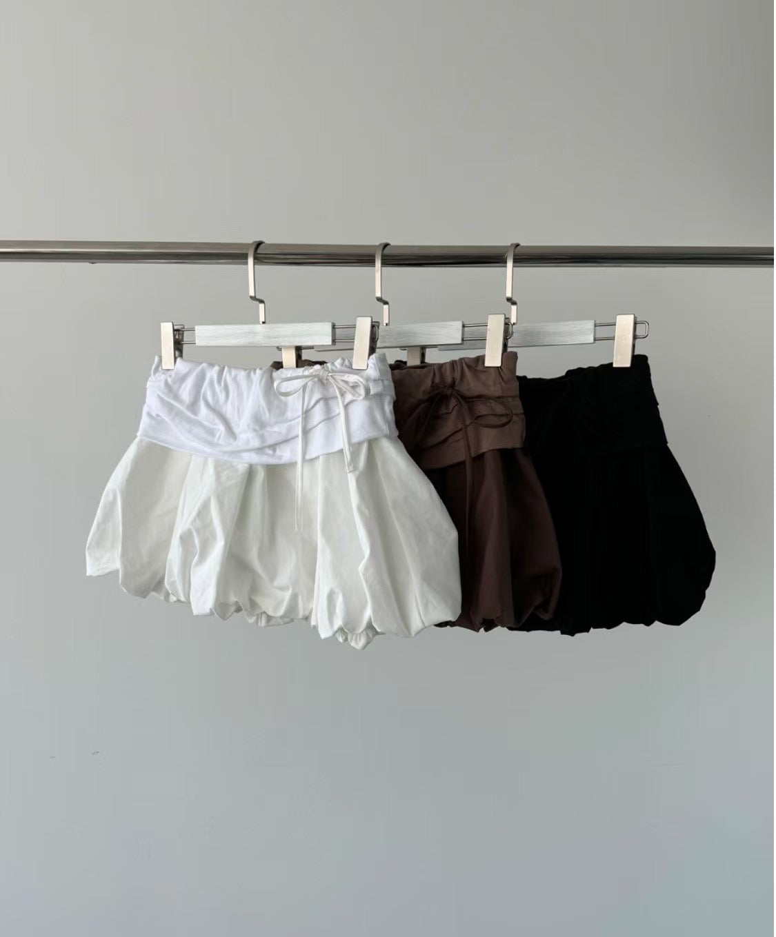 Puffy satin skirt