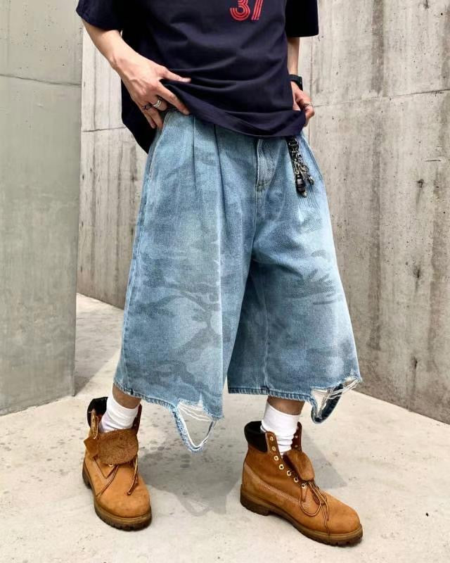 Dark Camouflage Bermuda Jeans