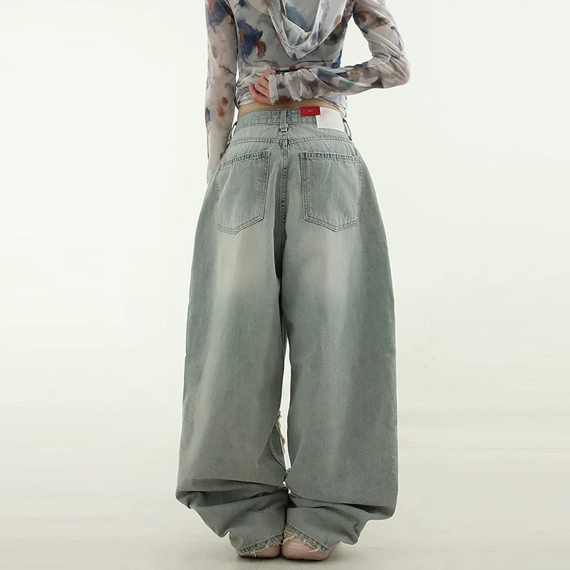 Bohemian lace mesh jeans