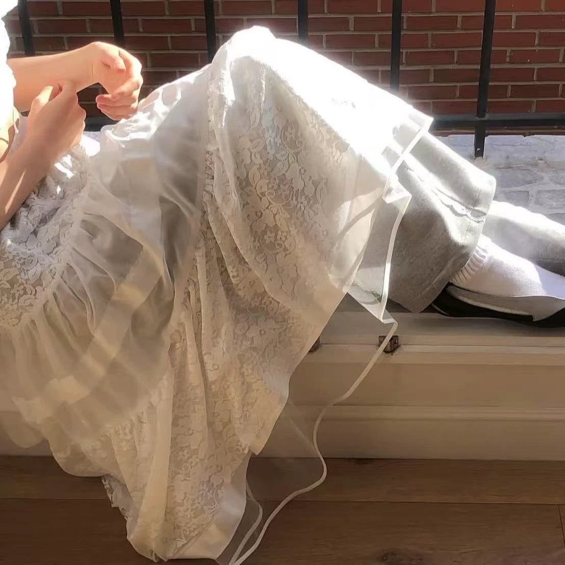 Layered Sheer Lace Tutu Skirt