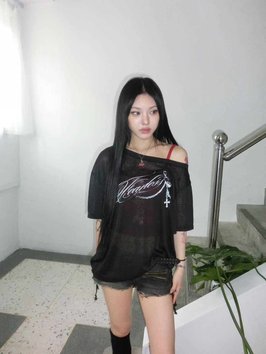 Linen Flutter-Sleeve Tee