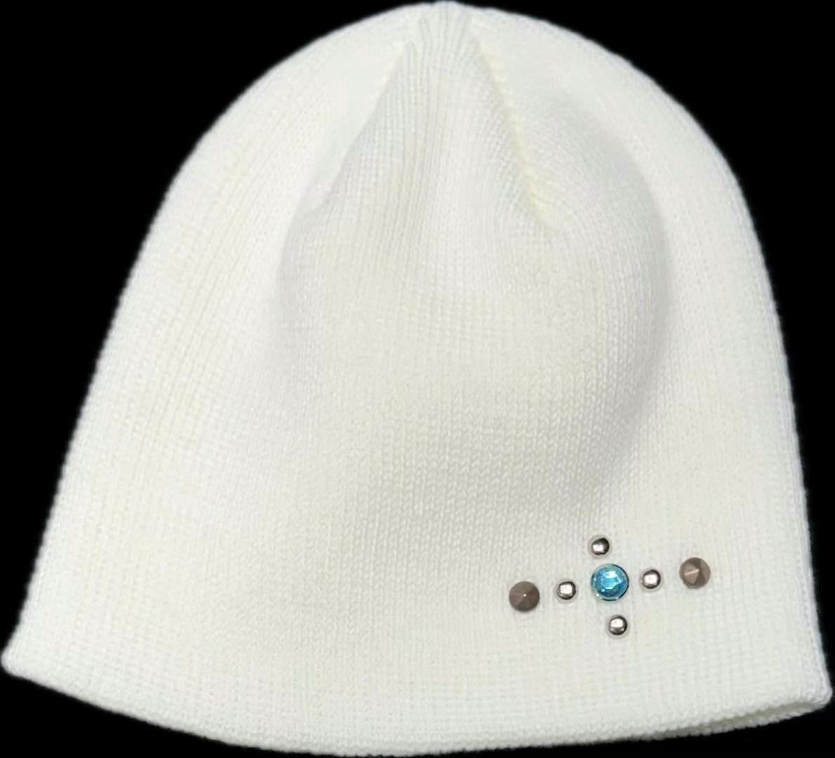 Rivet button knitted hat