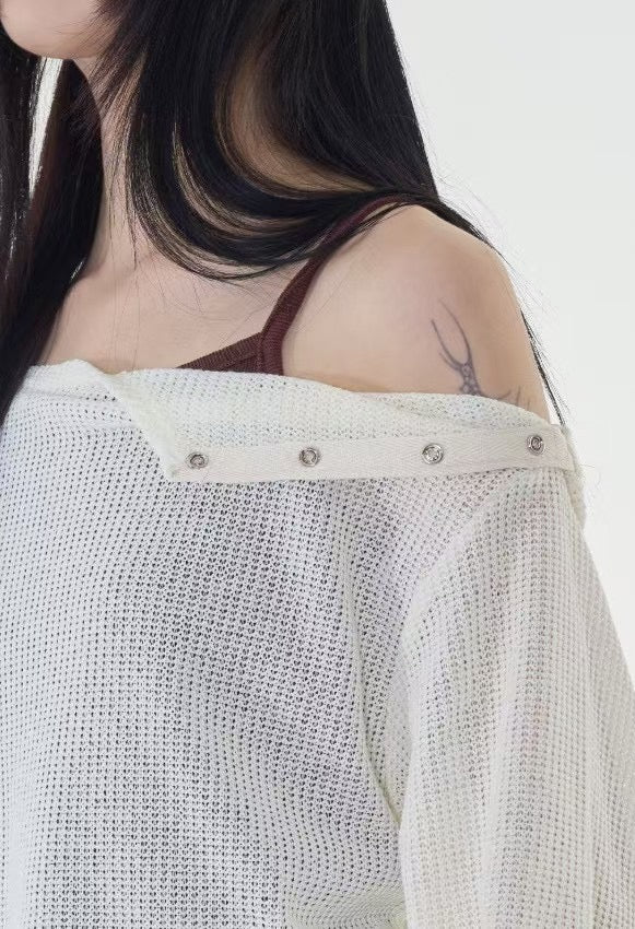 Snap Mesh Crop Tee