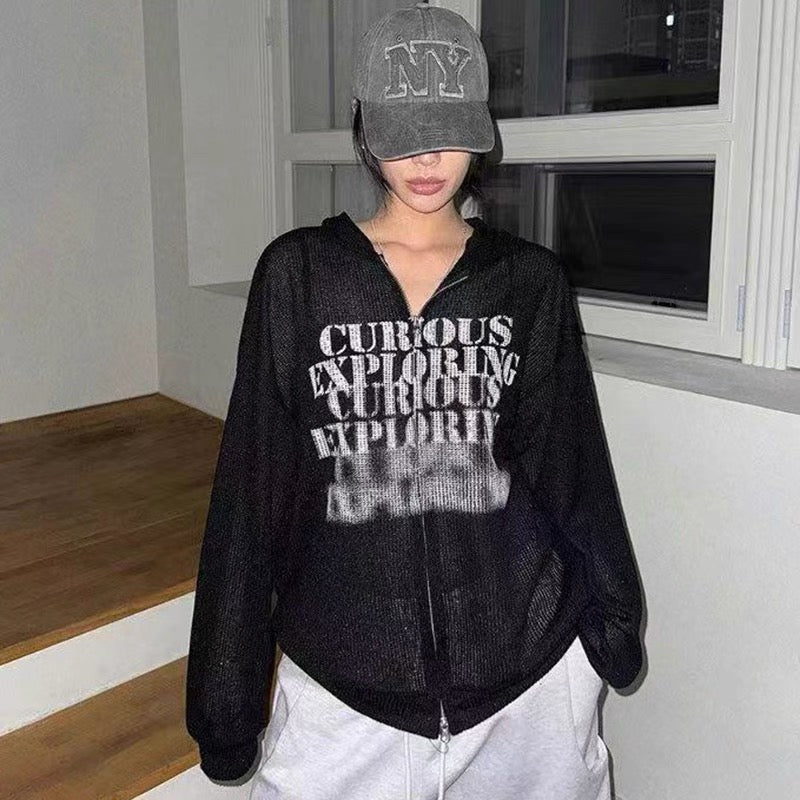 LightScript Unisex Hooded Knit Cardigan