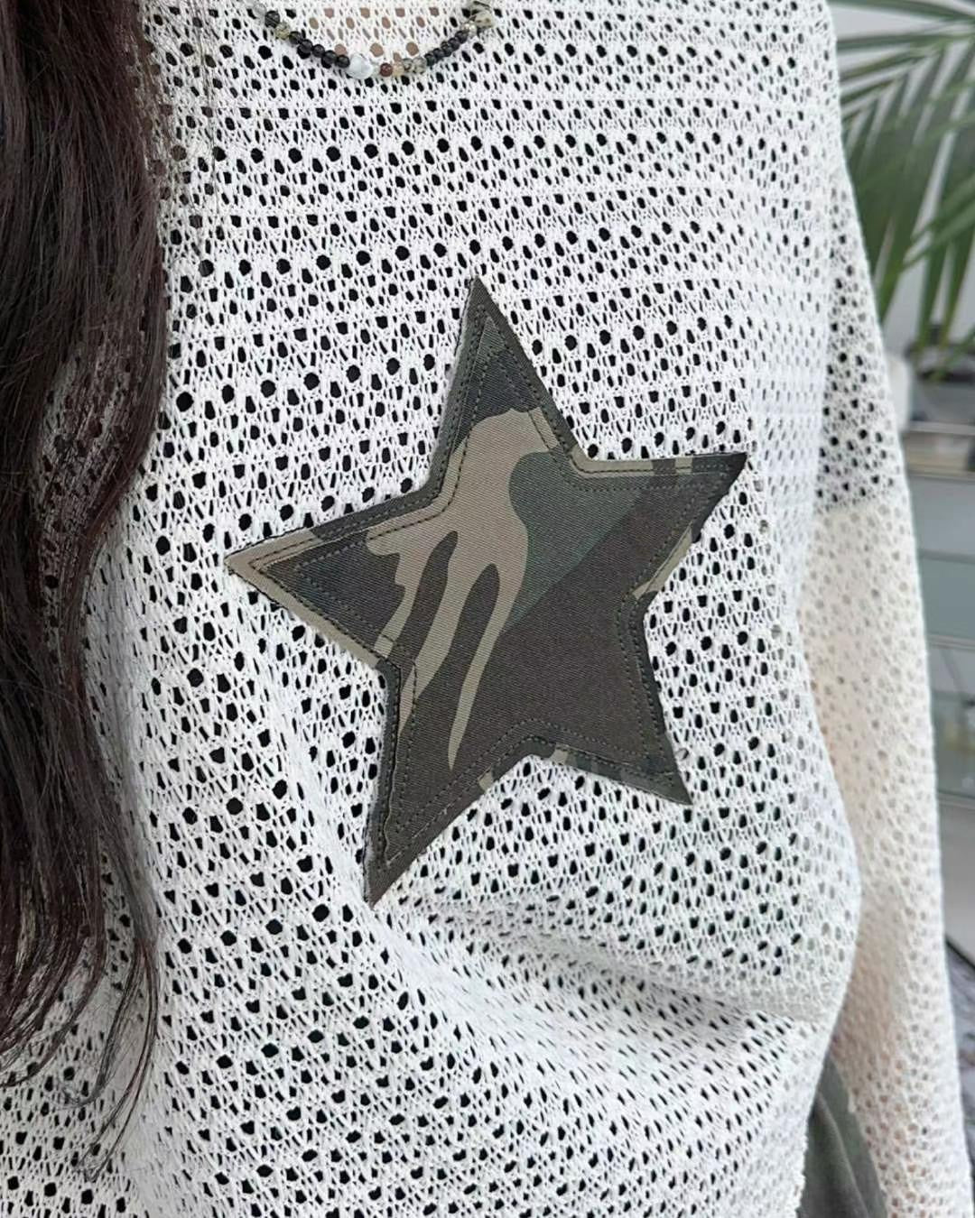 Camo Patchwork Long-Sleeve Tee