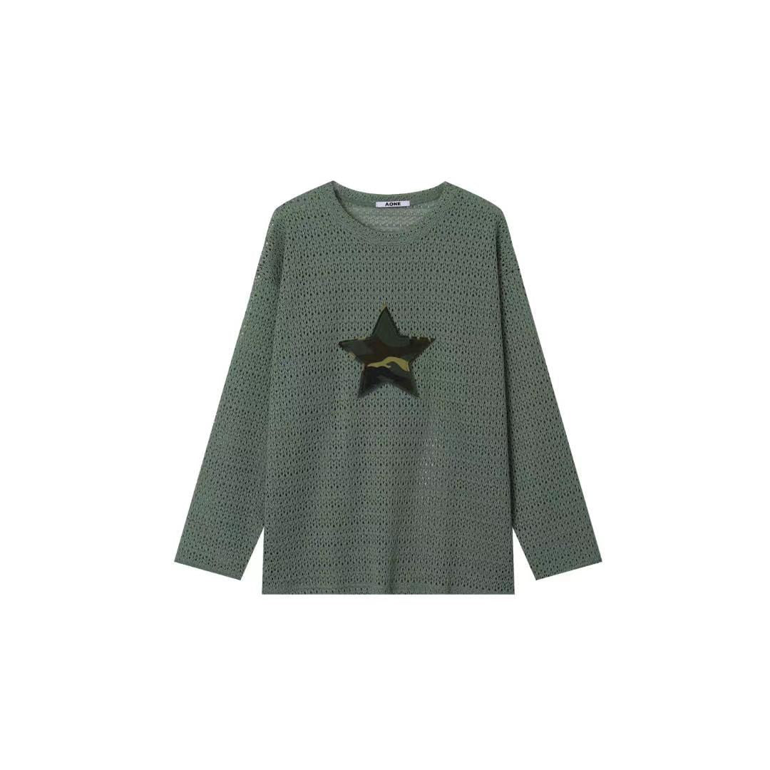 Camo Patchwork Long-Sleeve Tee